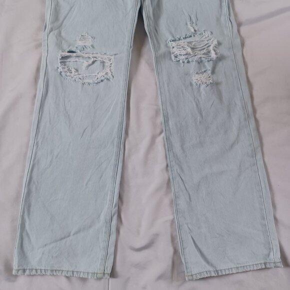 KanCan Jeans Light Wash Wide Leg Rigid Denim Highrise Button Fly Size 11 32x34 - Picture 4 of 12